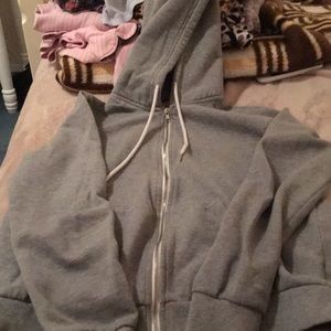 grey zip up hoodie